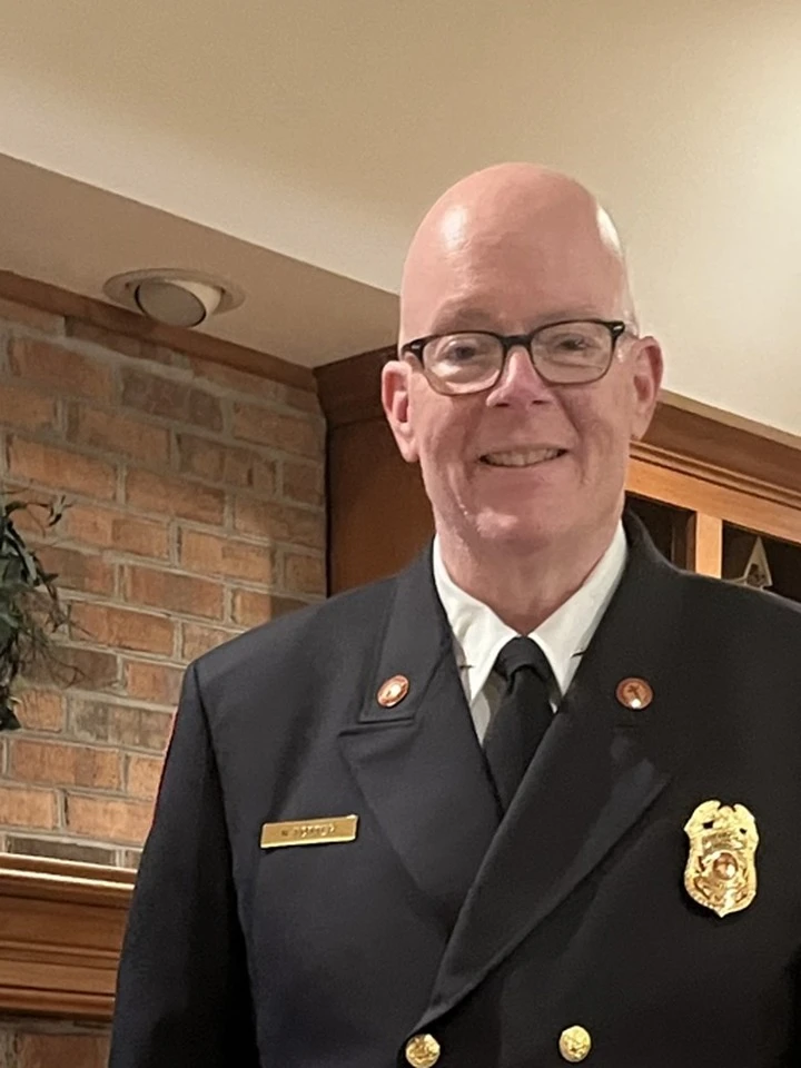 Norm Potter, Founder and Chaplain of Rising Lions First Responder Ministry, in fire department dress uniform