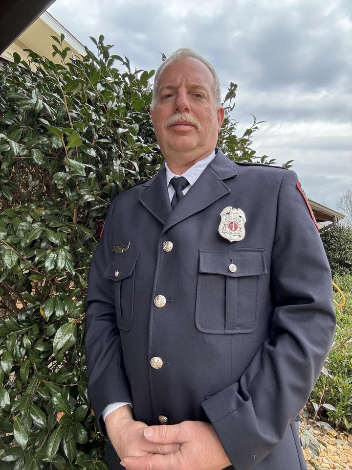Douglas Fanning, Founding Director of Rising Lions First Responder Ministry, in fire department dress uniform
